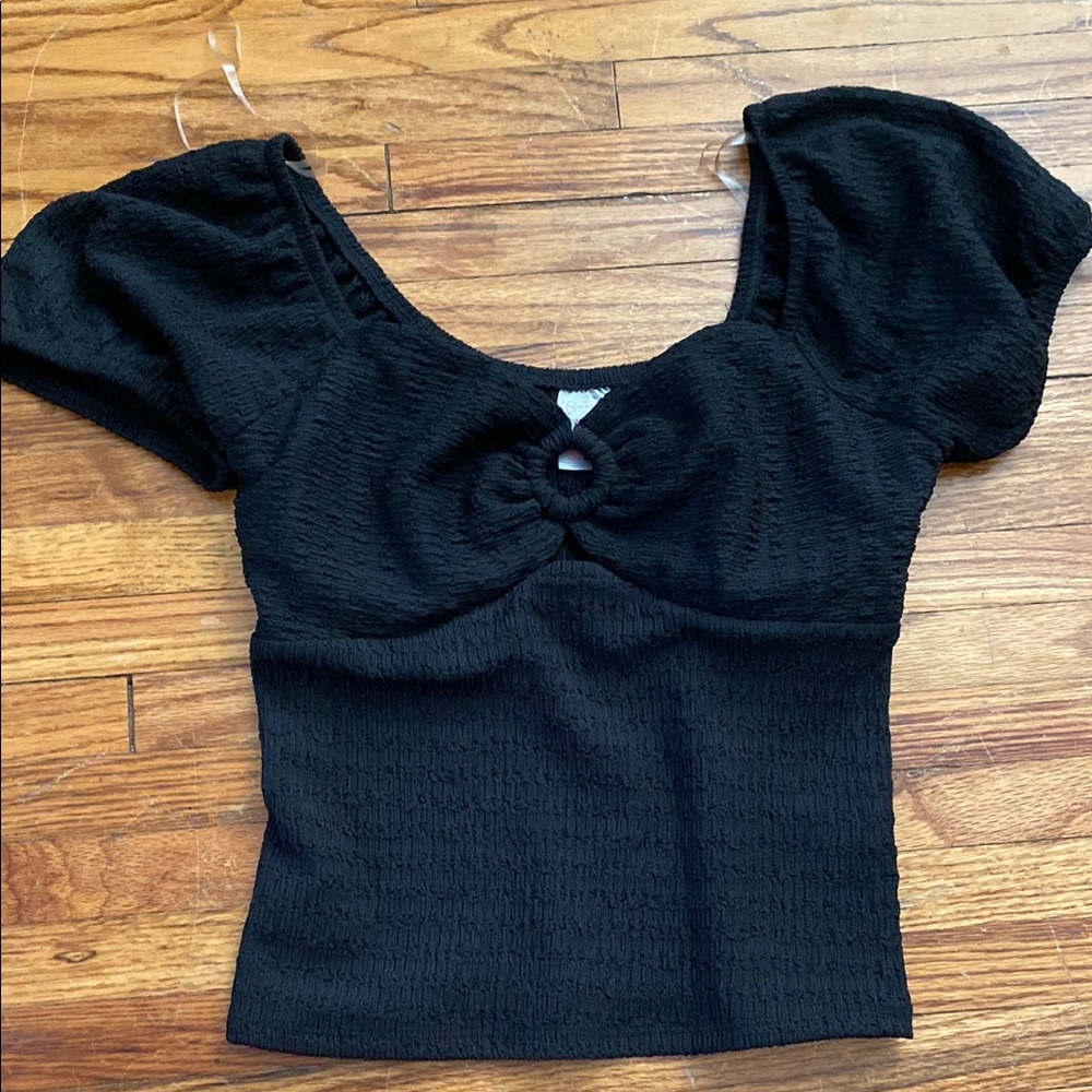 Elegant Black Puff Sleeve Top